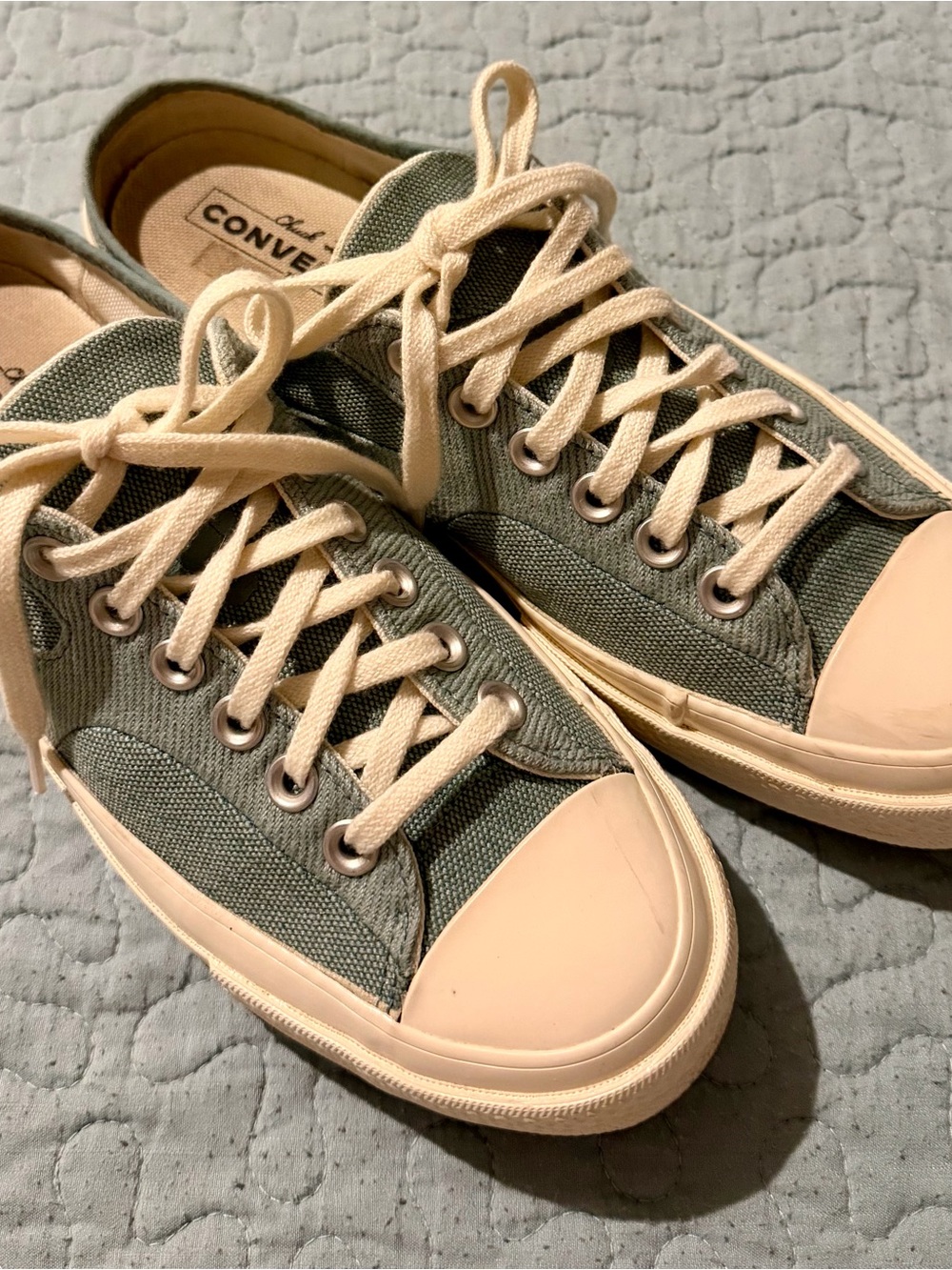 Converse Chuck Taylor Canvas Mule in Sage Green with Cream Accents